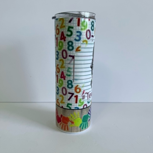 Colorful Teacher Life 20oz Skinny Tumbler - Picture 3 of 4